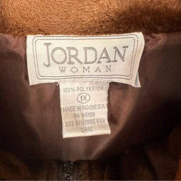 Women’s plus size Vest 1X Brown Full Zip Front Sleeveless Faux Fur Burnout - Picture 6 of 11